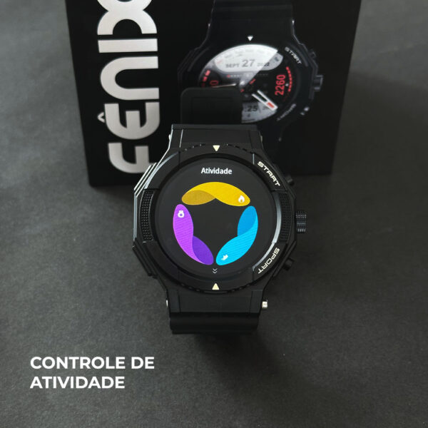 Fênix Wearzone Smartwatch 1ATM com GPS Integrado e 100 Modos Esporte