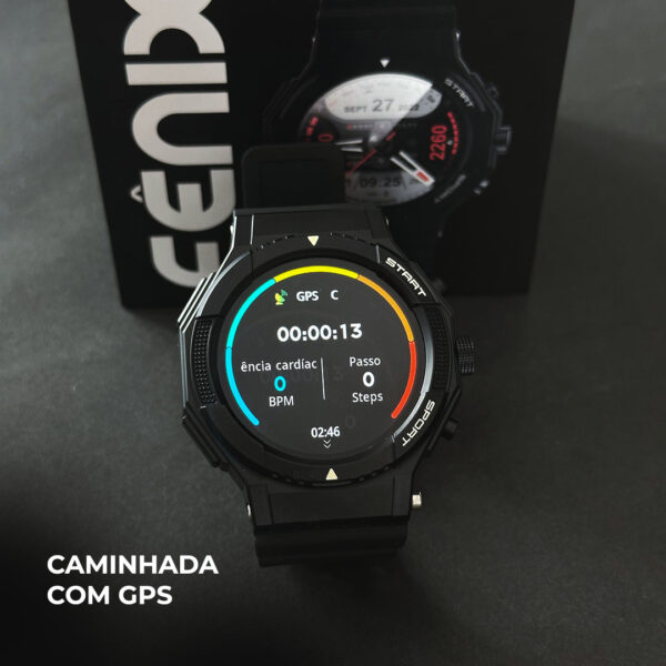 Fênix Wearzone Smartwatch 1ATM com GPS Integrado e 100 Modos Esporte