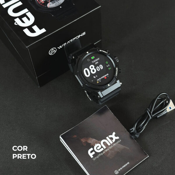 Fênix Wearzone Smartwatch 1ATM com GPS Integrado e 100 Modos Esporte
