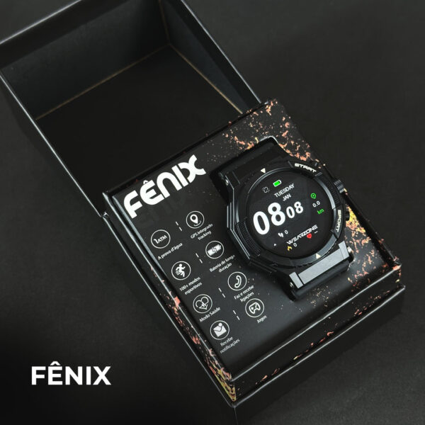 Fênix Wearzone Smartwatch 1ATM com GPS Integrado e 100 Modos Esporte