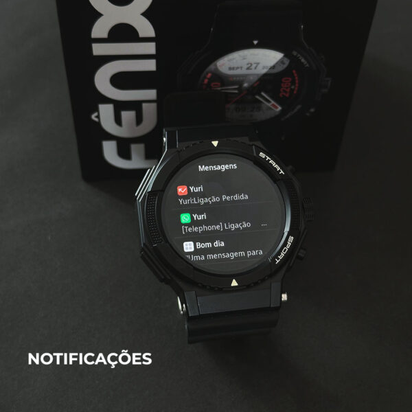 Fênix Wearzone Smartwatch 1ATM com GPS Integrado e 100 Modos Esporte