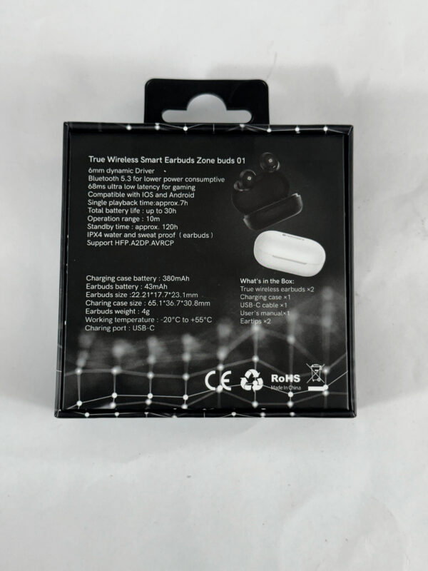 Fone Bluetooth Zone Buds 01 Wearzone Origial 32h de Bateria