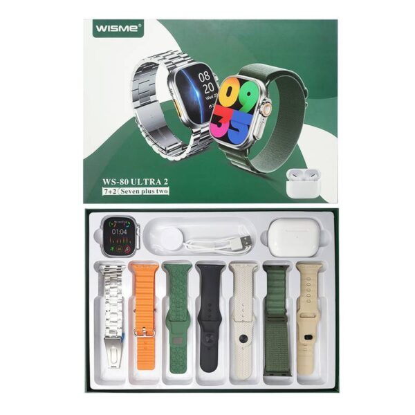 WS 80 Ultra 2 da Wisme +Fone bluetooth com Kit 7 pulseiras
